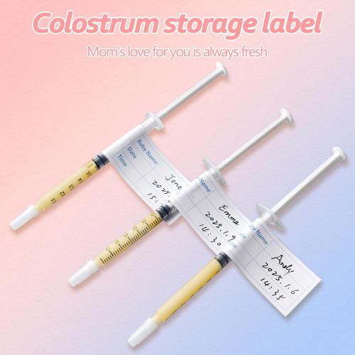 Colostrum Collector Kit Include 50pcs 1ml Sealed Breast Milk Collector No Needle Colostrum Syringes 5 Breastmilk Storage Bags and 1 piece 30 ml measuring cup with 50 Stickers