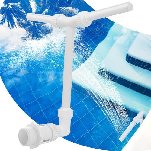 iFCOW Pool Waterfall Fountain, Adjustable Dual Spray Pool Water Sprinkler Fountain fit 1. 5“ Return Jets for Outdoor Inground& Above Ground Swimming Accessories Decoration