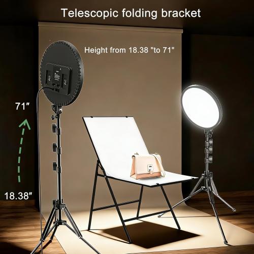 Large Barber Light with72 inch Stand, 55W 6500K Full-Screen Selfie Light Ring, 360 Phone Holder,Remote Controller,Box,Black,There are for You to Choose from.(Black, 13)