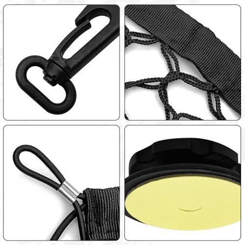Car Rear Cargo Net Exterior Accessories, Adjustable Elastic Trunk Cargo Storage Organizer Net, Nylon Mesh Double-Layer with Hooks Compatible with Car, Trucks, SUV (39.4x 15.7)