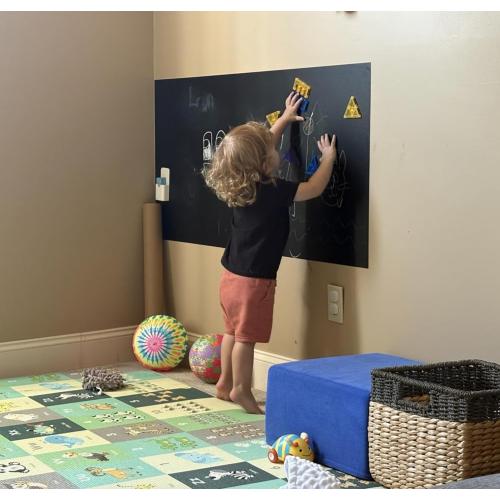 YOUNGJQ Magnetic Chalkboard for Wall 60 x 36 Self Adhesive Blackboard Wallpaper Peel and Stick Wall Decal Roll with Starter Kit for Home School