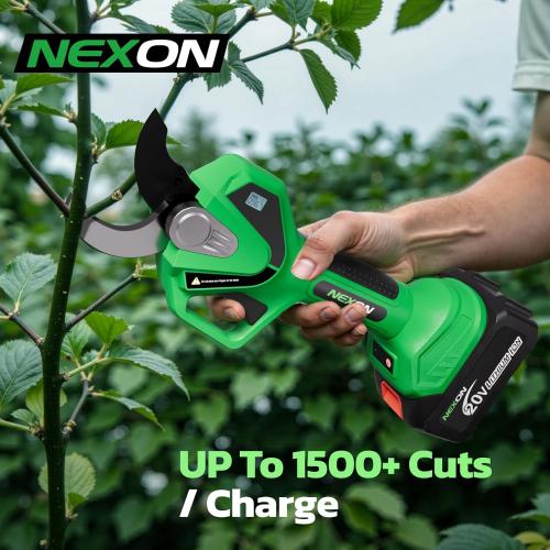NEXON Cordless Electric Pruning Shears, 2-in-1 Tree Trimmer & Pole Pruner, 1.6 Cutting Capacity, 4000mAh Battery, Brushless Motor, Compatible for Makta 20V Battery, Garden Branch Cutter