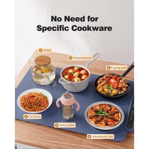 Food Warming Mat, iTRUSOU Electric Warming Tray Full Surface Heating to Keep Food Warm or Thawing, Versatile Food Warmer with 3 Temperature Setting for Parties Buffets Gatherings Holidays Daily Use