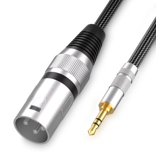 Tisino 3.5mm to XLR Cable Unbalanced Mini Jack 1/8 inch to XLR Male Adapter Microphone Cord- 1.6ft/50cm