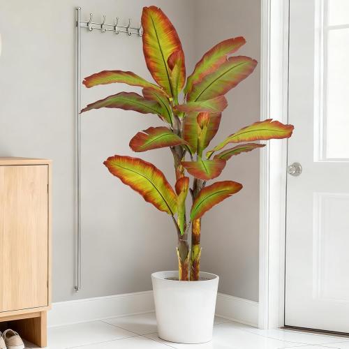 Artificial BananaTree 7FT Tall Large Faux Trees with Realistic Leaves, Fake Banana Floor Potted Artificial Plants for Home Office Living Room Indoor Outdoor Decor (84in,1Pack)