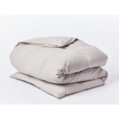 Coyuchi Crinkled Percale Duvet Cover – Full/Queen, 100% GOTS Certified Organic Cotton, Crisp & Cool Lightweight, Breathable & Smooth (Pewter)