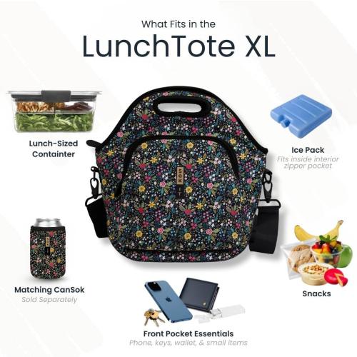 Sok It LunchTote Zippered Bag Insulated Neoprene Caddy (Acceptance Letter, X-Large 6.5 Quart Lunch Tote)