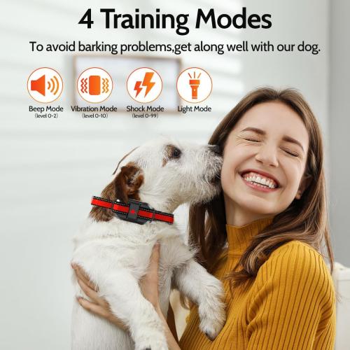 Color purple Dog Training Collar Electric Dog Collar with 4 Training Modes and Rechargeable Remote Waterproof Range 3300Ft for Small Medium Large Dogs