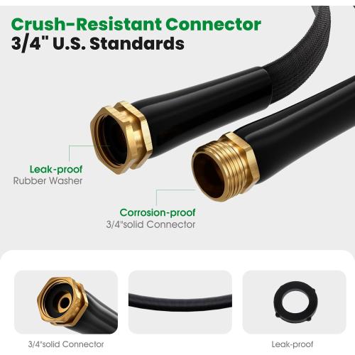 Garden Hose 100FT, Non-Expanding Water Hose Ultra Lightweight, Kink-Free, Burst-Resistant, Lead-Free, Durable & Flexible High-Pressure Hose for Yard, Lawn, Outdoor, Car Washing