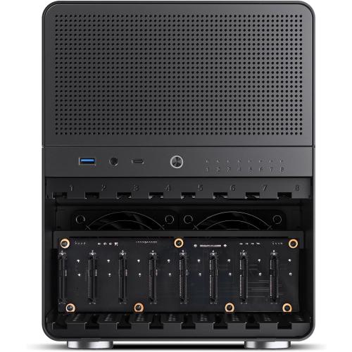 Black 9.17x10.31x11.73 JONSBO N3 Mini-ITX NAS PC Chassis, ITX Computer Case, 8HHD 1-SSDD isk Bays NAS Mini Aluminum with Steel Plate Case, Built-in 2x10cm Fan, Power Support: SFX105mm, Support 130mm CPU Cooler