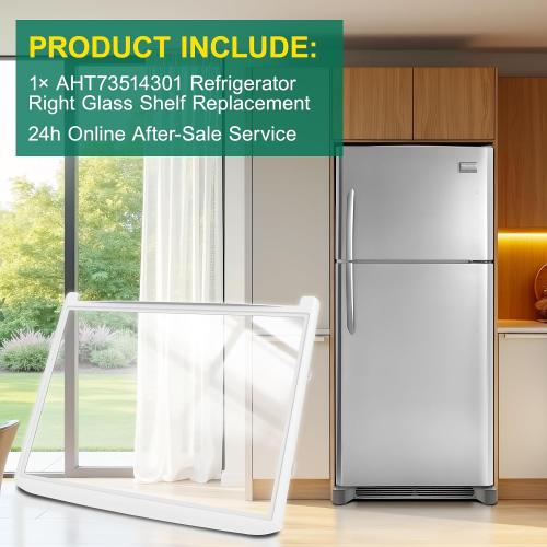 Upgraded AHT73514301 Refrigerator Tempered Glass Shelf Assembly Replacement Compatible with LG Refrigerator Parts Replace AP5676688 PS7788910 EAP7788910 Kenmore Refrigerator Glass Shelf