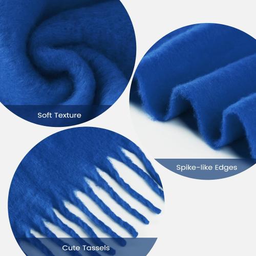 Premillow Women's Mohair Winter Scarf Pure Color, Warm Winter Scarf for Women and Men, Soft Luxurious Cashmere Feel Scarfs