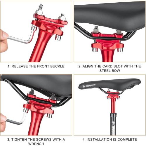 Suspension Seatpost for Bicycles - 27.2/30.9/31.6 X 400mm Shock Absorbing Bike Seatposts - Lightweight Aluminum Alloy Seat Post for Mountain Road Bike BMX eBike