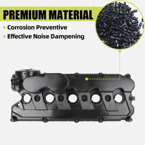 Valve Cover Compatible with VW Golf Passat Jetta Rabbit Beetle 2.5L L5 2005-2018 Replace 07K103469L 07K103469F