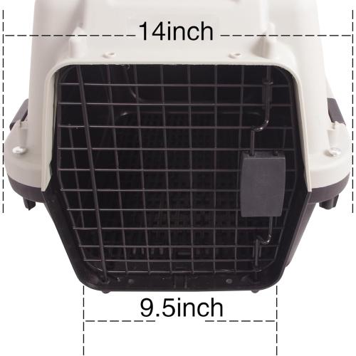 Plastic Dog/Cat Crate Portable Travelling Pet Kennel Without Wheel for Dogs/Cats, Small, Tan