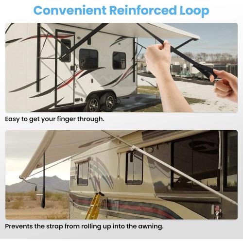 BougeRV RV Awning Pull Straps, 9.8FT (118 Inches) Upgraded RV Camper Awning Parts Pull Down Straps Fits for RV/Travel Trailer/Camper Awning RV Accessories (2 Pack)