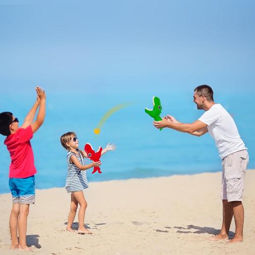 ArtCreativity Dinosaur Pop and Catch Game - Dino Pop and Catch Toy with 2 Catch Cup Launchers and 6 Balls - Press Trigger to Pop Out The Ball - Summer Games for Kids Outside Play - Outdoor Games