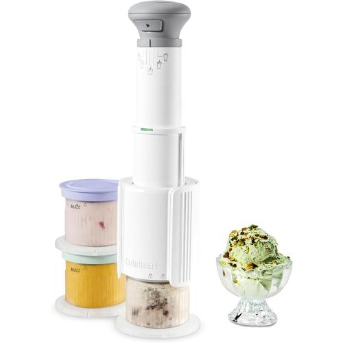 Cuisinart Ice Cream Maker – Cuisinart FastFreeze 5-in-1 Ice Cream, Milkshakes, Slushies, Sorbets and Mix-Ins, Freeze Wand, Two 0.5-Pint Mixing Cups with Lids, Easy to Clean, ICE-FD10‼️light dirt‼️