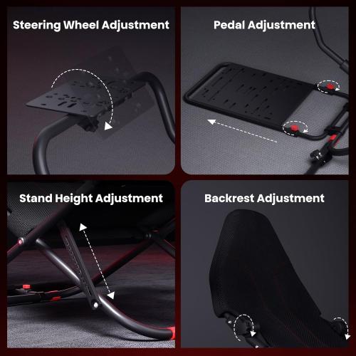 Color Black RACGTING Racing Simulator Cockpit for G29/G920/G923, Foldable & Adjustable Racing Seat for Thrustmaster T300RS/248/T-GT II, Fanatec CSL DD/GT DD Pro/ClubSport DD/DD , MOZA R5, SIMAGIC Alpha Mini