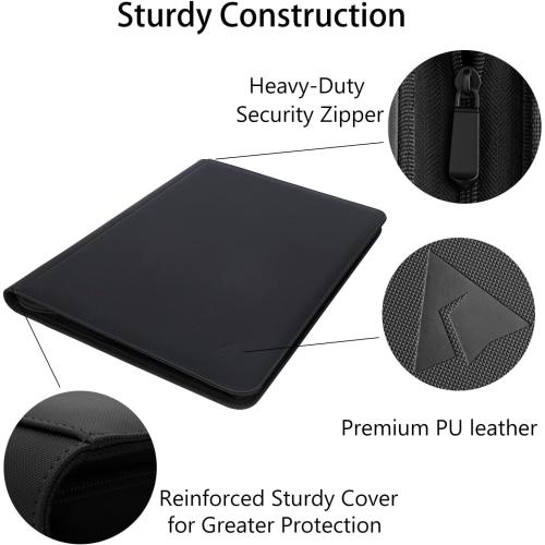 16 Pocket 1024 Card Binder, Large Ringless Side Loading Pockets Trading Card Album Folder for TCG