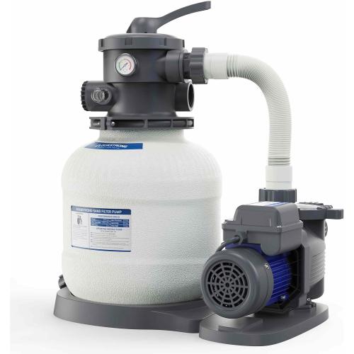 AQUASTRONG Sand Filter Pump for Above Ground Pool with Timer, 1/2 HP Pool Pump Max 2500 GPH for Pools up to 9000GAL, 12in Pool Sand Filter with 6-Way Valve, Improved Circulation for Crystal-Clear Pool