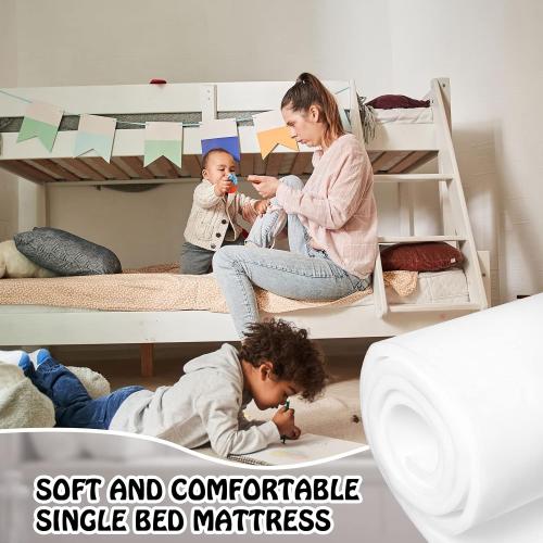 Amylove 1 Pack Polyurethane Foam 1/2 x 24 x 72 High Density Cushion Upholstery Foam Sheet for Seat Replacement DIY Projects Chairs Headboards Sofas Home (White)