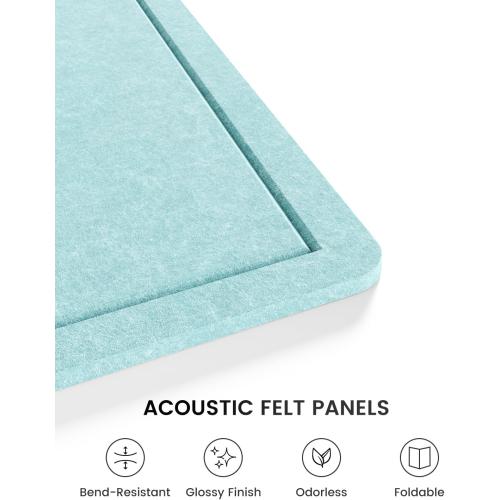 Fluxynara 47.2 x 35.4 Large Bulletin Board, Aqua Blue | Cork Board Alternative with 24 Removable Adhesive Tabs, Foldable Felt Pin Board for Home, Office, Classroom & Dorm