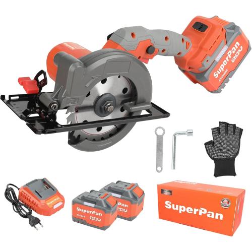 20V Cordless Mini Circular Saw, 6700RPM, 4-1/2 Blade, Max Cutting Depth 1-11/16 at 90°, Diagonal Cutting Depth 1-3/16 at 45°, Ideal for Cutting Wood, Soft Metal, Plastic, and Ceramic Tiles