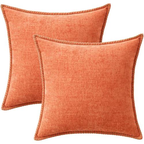 MIULEE Pack of 2 Couch Throw Pillow Covers 18x18 Inch Coral Red