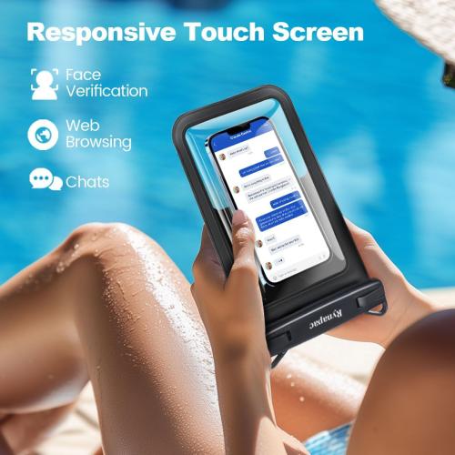 [Up to 10] Large Waterproof Phone Pouch Bag - 2 Pack IPX8 Waterproof Phone Case for iPhone 17 16 15 Pro Max Galaxy S25 S24 Ultra, Touchscreen & Underwater Photography, Beach Cruise Travel Essentials