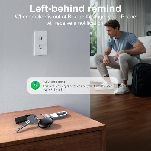 Air Tracker Tags-2 Pack, Smart Trackers, Item Locator Tags Works with Apple Find My | iOS Only | 2 Different Cases | Replaceable Battery | Water-Resistant | Item Finder for Key, Luggage, Backpack,Bike