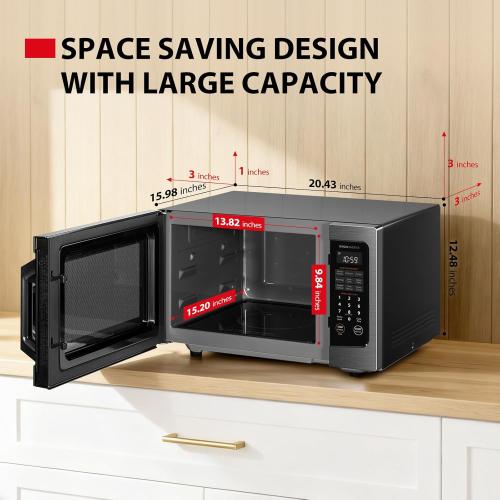 ‼️may be missing or broken pieces and also stains‼️TOSHIBA Flatbed/No Turntable Design Microwave Oven with Inverter Technology, Smart Sensor, Mute Function, 1200W, 1.3 Cu.Ft., Black Stainless Steel, ML-EM13PAITF(BS)