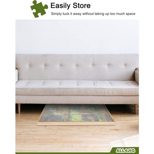 ALL4JIG 1000 Piece Rotating Puzzle Board with Drawers 22x30Portable Wooden Jigsaw Puzzle Table for Adults Portable,Lazy Susan Spinning Puzzle Boards Birthday Gift for mom