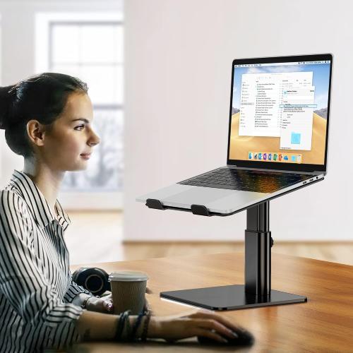 New, open for inspection BESIGN LSX6N Laptop Stand, Ergonomic Adjustable Notebook Riser Holder, Computer Stand Compatible with Air, Pro, Dell, HP, Lenovo More 10-15.6 Laptops, Black