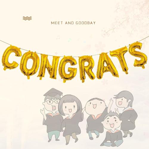 Soochat Congrats Balloon 16 Inch Congrats Letter Balloons Congratulations Mylar Foil Balloons for Graduation, Proms, Engagements, Weddings Party Decorations Supplies (Gold)