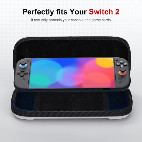 STARTRC GAMES Slim Carrying Case for Nintendo Switch 2 2025, Hard Shell Travel Case with 12 Game Card Slots, Portable Carry Bag for Switch 2 Console White