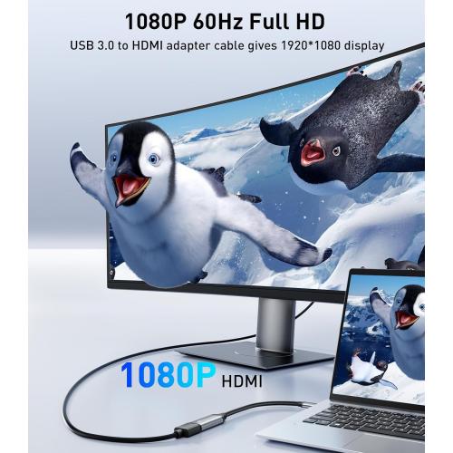 Reborn USB to HDMI Adapter, 1080P@60Hz for Macos Windows 7/8/10/11
