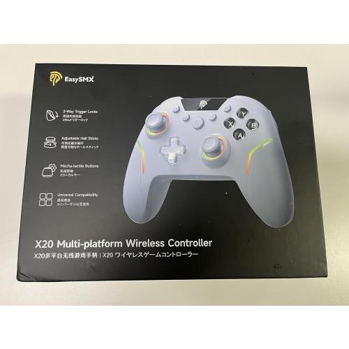 White EasySMX X20 Wireless Gaming Controller with RGB Backlit, 2-Stage Hall Effect Stick, 1000Hz Polling Rate, 6-Axis Gyro on Multi-Platform, Mech Buttons- Compatible with PC/Switch/Steam/Android