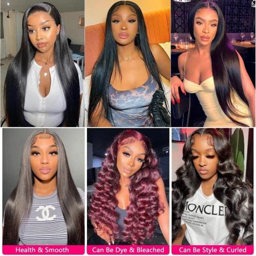 Natural Black Straight Human Hair Bundles 3 Bundles Straight Hair Brazilian Virgin Human Hair Extensions Unprocessed Hair Bundles for Women 10 12 14 Inch 300g