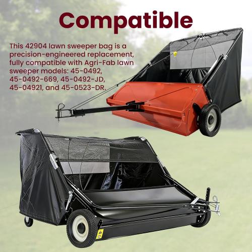 ETZ Upgraded 42904 Lawn Sweeper Hopper Bag for Agri-Fab 44 | Fits 45-0492, 45-0456, 45-0523-DR, Leaf & Grass Catcher, Tow-Behind Component, Heavy-Duty Fabric, UV Resistant, Exact Fit