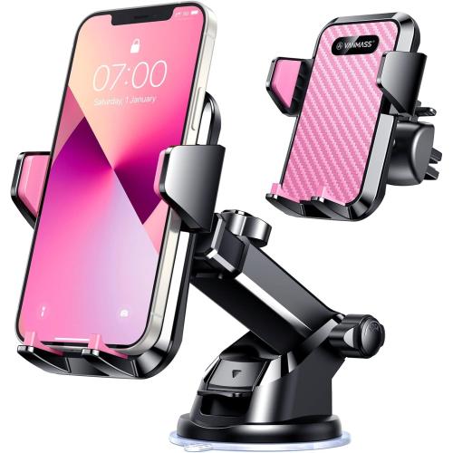 VANMASS【85 LBS Strongest Suction & Military-Grade Ultimate Car Phone Mount【Patent & Safety Certs】 Cell Phone Holder Truck for Dashboard Windshield Vent for iPhone 17 Pro Max 16 15 for Samsung, Pink