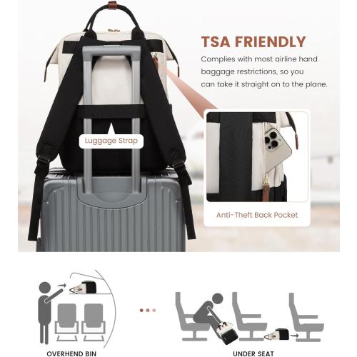 LOVEVOOK Laptop Backpack for Women, 15.6'' Waterproof Nurse Bag Teacher Work Backpack Purse for Women, Travel Computer Backpack for College Office Business Ladies