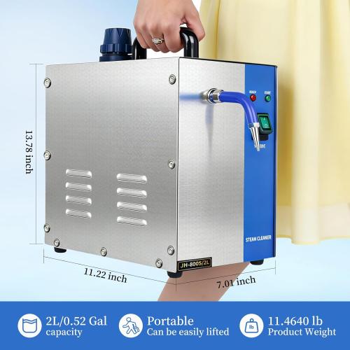Ewelry Steam Cleaner, 2L/0.52 Gal Professional High-Pressure 135°C/275°F, 8-Min Fast Heat Up,– for Silver, Gold, Gem & Diamond Jewelry Cleaning