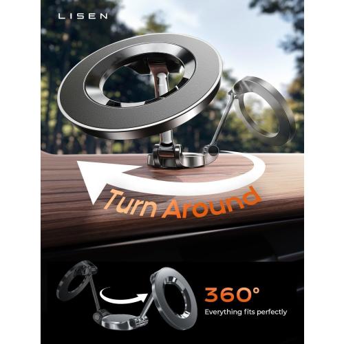 LISEN for MagSafe Car Mount for iPhone 17 Pro Max [24 Strong Magnets] Classic Magnetic Phone Holder for Car Dashboard Magnet Phone Mount Car Cell Phone Holder for iPhone 17 Pro Max Air 16 15 14 13 12