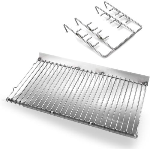 Grill Ash Drip Pan with Stainless Steel Fire Grate and Hanger for Chargriller 5050, Chargriller 5072, Chargriller 5650,20 3/8 inch x 12 13/16 inch