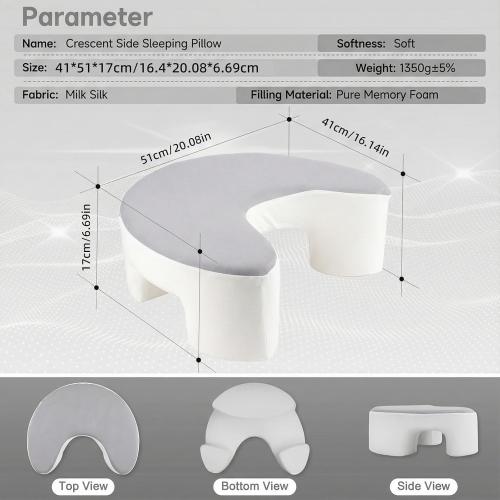 Side Sleeper Pillow with Arm Hole for Shoulder Neck Pain Relief, Ergonomic Arm Pillow for Side Sleepers Adults with Rotator Cuff & Cervical Support, Cooling Memory Foam, Machine Washable Cover
