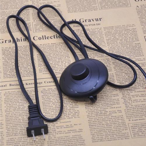 Helunsi 1Pcs Floor Lamp Foot Switch, Black Foot Pedal Switch, Round Floor Lamps Foot Inline Switch, Step ON Off Spring Push Button, for Foot Pedal Control Replacement Floor Lamp Extension Cord Parts