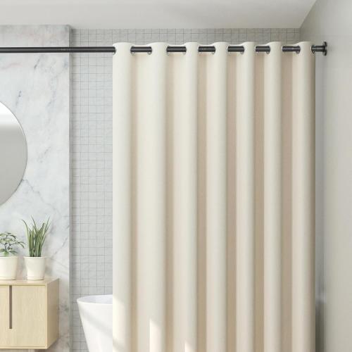 BLACK Shower Curtain Rod 31 to 104 Inch,1 Inch Diameter Adjustable Spring Tension Curtain Rod No Drilling Stainless Steel Telescoping Rod,No Rust