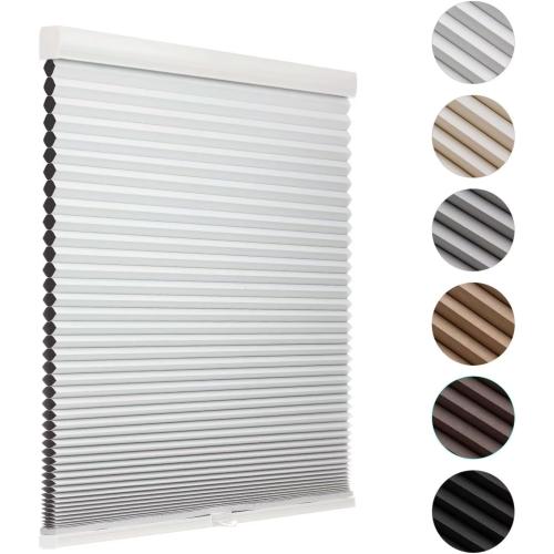MYshade Blackout Cordless Cellular Shades Honeycomb Shade for Indoor Windows Room Darkening Blinds for Home Office Pull Down Window Shades Easy to Install 30 inch Wide, H36 Pleated Shade White