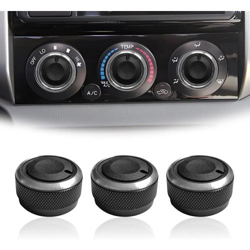 Black 3Pcs Control Knob Heater A/C or Fan, Heater Air Conditioning Button Compatible with Toyota Tacoma Knob Toyota Tacoma Accessories 2005-2015